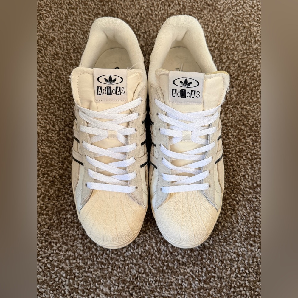 Adidas Superstar Vintage Off-White/Black Shoes Size 11